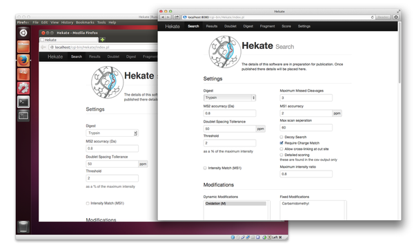 Hekate running on a virtual machine.